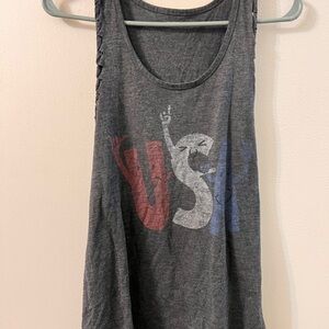 Charcoal USA Graphic Tank Top